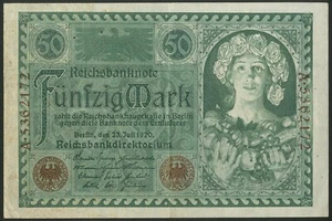 Germany, Reichsbanknote, 50 mark, 23rd July 1920, AEF - Picture 1 of 2