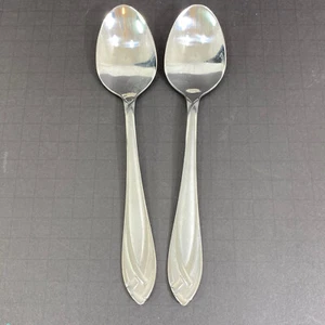 Hampton Silversmiths LACE FROSTED Stainless Steel Lot of 2 Oval Spoons - Picture 1 of 9