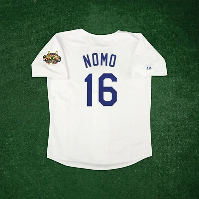 Hideo Nomo 1996 Los Angeles Dodgers 30 aniversario Camiseta blanca Cooperstown Home Foto 1 de 4