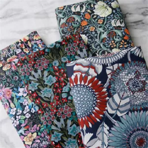 4PCS Floral Fabric Cotton Pretty Sunflower Print Multicoloured Vintage DIY Craft - Picture 1 of 7