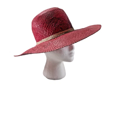 De colección Años 70 ESTATE Paja Tejida Roja con Delicada Cinta Banda 1 Talla Se Adapta a la mayoría Foto 1 de 4