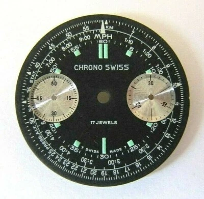 CHRONO SWISS diver chronograph dial fit for Valjoux 7733. NOS swiss made   - Image 1 of 2
