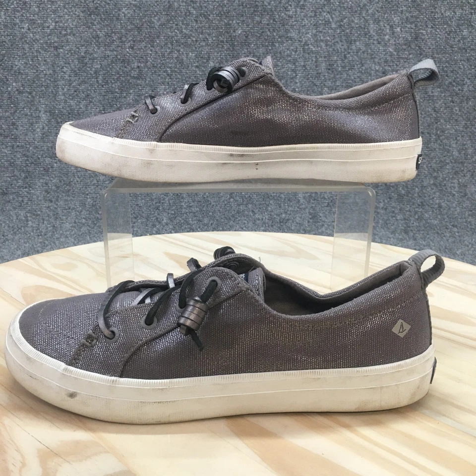 Zapatos Sperry Para Mujer 8 Crestas Ambiente Tenis Plateados Parte Superior Baja Con Cordones Informales STS85704 Foto 1 de 4
