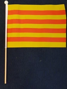 Catalan Hand Flag 9x6" Sports Football Trade Holiday Tourism Cataluna Catalonia - Picture 1 of 1