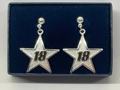 #18 Kyle Busch / Bobby Labonte - серебро и золото - мяч post - звезды серьги NASCAR - Изображение 1 из 4