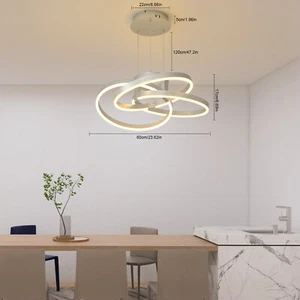 45W Modern LED Pendant Lighting Dimmable Ceiling Light Pendant Light Silvery NEW - Picture 1 of 12