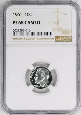 1961-P 1OC FRANK ROOSEVELT-DIME NGC PROOF PF 68 CAMEO LOW POP R3 HIGHEST GRADES Cover