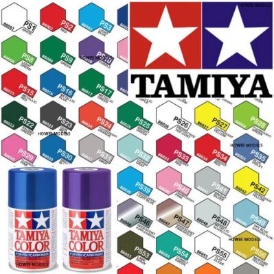 TAMIYA PS RANGE PLASTIC SPRAY PAINT 100ml CAN PS1-PS63 POLYCARBONATE MODEL PAINT - Image 1 of 2