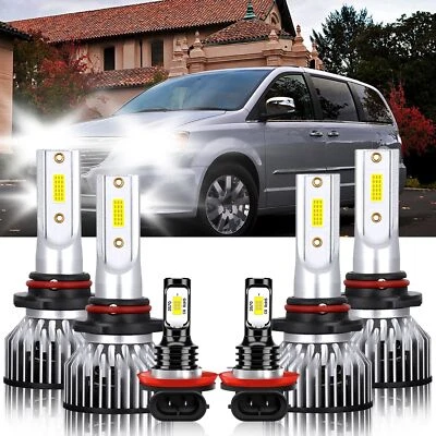 Kit de 6 faros LED + combo bombillas antiniebla 6000 k para Chrysler Voyager 2020-2020 Foto 1 de 4
