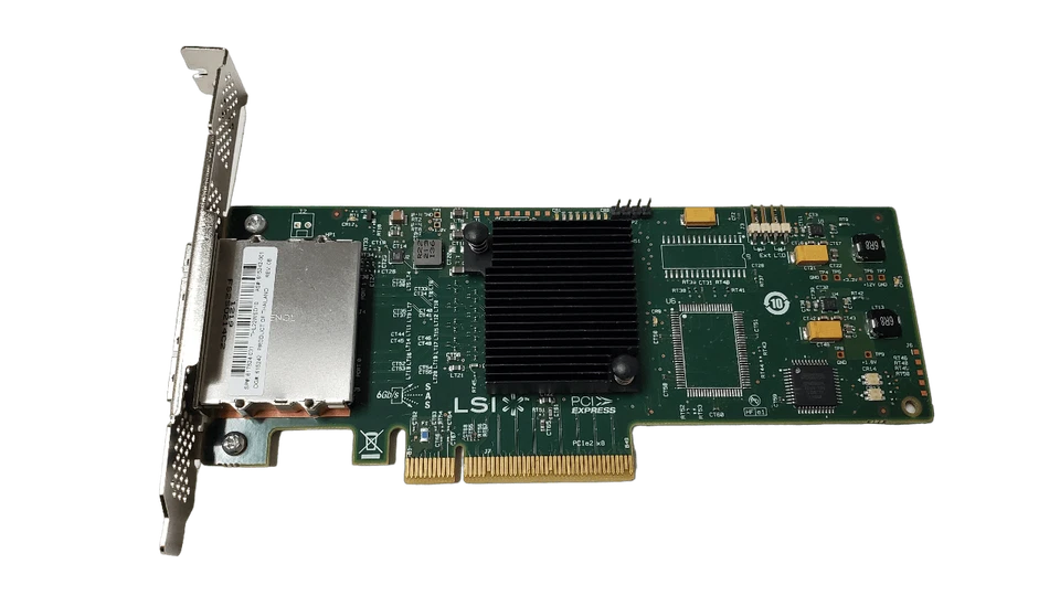 HP 617824-001 6G Dual Port HBA Card SAS9200-8e HP FH Bracket 615242-001 - Image 1 of 4