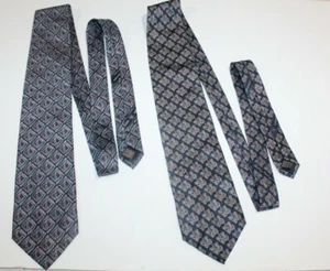 Menge 2 bunte Vintage VALENTINO Krawatten 100 % Seide geometrisch Herren Luxus - Bild 1 von 6
