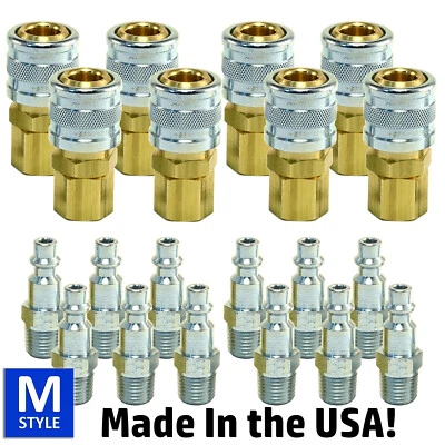HPCOUPLERS 20 pcs Heavy Duty Quick Coupler Air Hose Connector Fittings 1/4 NPT Tools Plug