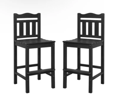Silla Adirondack mostrador de bistró de 27,5 pulgadas de alto taburete de bar al aire libre patio asiento de HDPE Foto 1 de 4