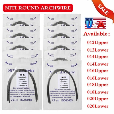 1-50 paquetes Ortodoncia Dental Super Elástico Niti Arco Alambre Redondo Forma Ovoide st Foto 1 de 4