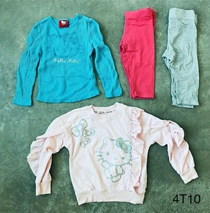 LOT (4) Girls Sweatshirt Leggings Size 4 ~ Hello Kitty Mini Boden Wonder Nation - Picture 1 of 13
