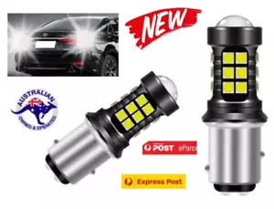2X BAY15D 1157 WHITE LED BRAKE STOP TAIL LIGHT BULBS GLOBE BRIGHT ERROR FREE - Picture 1 of 5