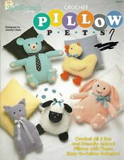 USED PILLOW PETS BEAR BUNNY LAMB CAT DUCK HOME DECOR CROCHET PATTERN BOOK