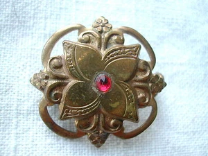 * BIJOU FANTAISIE ANCIENNE BROCHE STRASS 3 cm - Picture 1 of 2