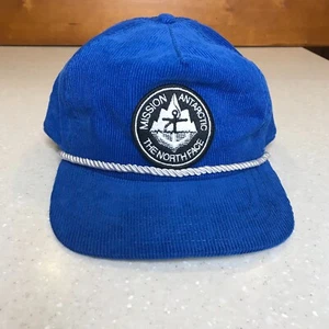 THE NORTH FACE MISSION ANTARCTIC Blue Corduroy SnapBack Hat Cap. EUC - Picture 1 of 12