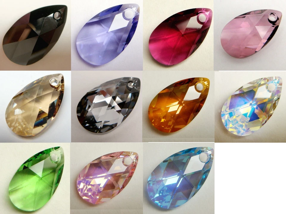 COLGANTE CRISTAL LÁGRIMA SWAROVSKI GENUINO #6106 ~ Muchos Colores y Tamaños  Foto 1 de 1