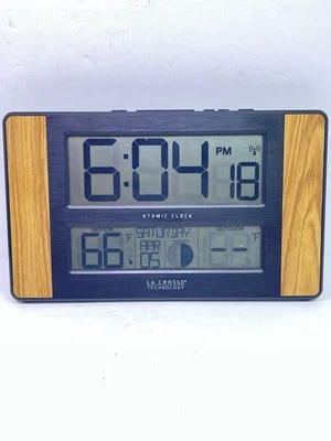 La Crosse Technology Atomic Digital Time Clock W/ Temperature,Date,Moon Phase - Image 1 of 4