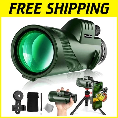12X High Power Monocular Telescope with Smartphone Adapter & Tripod - Waterproof - Image 1 of 4