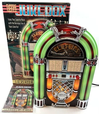 NUEVO 🔥 REPRODUCTOR DE CD RADIO AM/FM NOSTALGIA CLASSICS AÑOS 40 RÉPLICA JUKEBOX DE MESA Foto 1 de 4