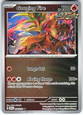 Gouging Fire 038/191 Pokemon SV08: Surging Sparks Reverse Holo Rare NM - Image 1 of 2