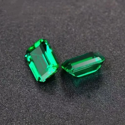 9A Rectangle Grandmother Green Loose Stone Synthetic Zambia Gem - Image 1 of 4