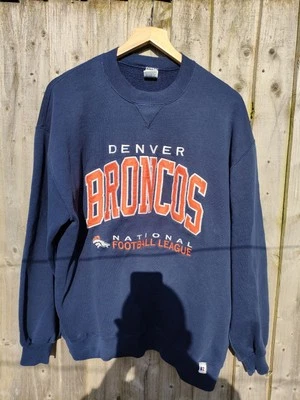 Vintage 90s Denver Broncos NFL Football XL Navy Blue Longsleeve Sweater Crewneck - Image 1 of 4