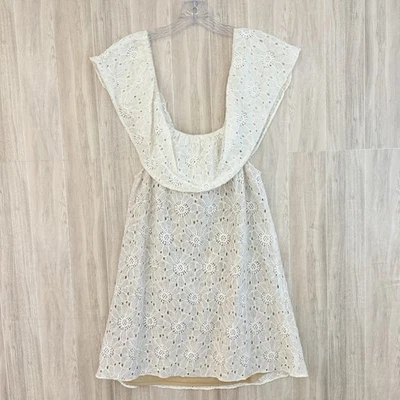 Vestido Show Me Your Mumu Grande Fuera del Hombro Encaje Playa Forrado Mini Marfil EE. UU. Foto 1 de 4