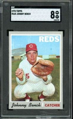 1970 Topps High #660 Johnny Bench Reds Salón de la fama SGC 8 casi nuevo-como nuevo Foto 1 de 3