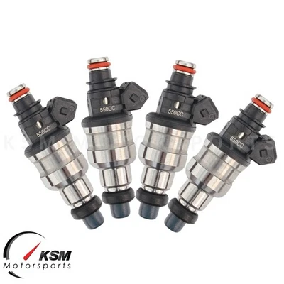 4 x 550cc Fuel Injectors Fit Honda OBD1 OBD2 B16 B18 B20 D15 D16 D18 F22 H22  - Image 1 of 4