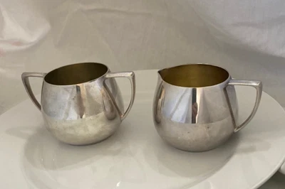 Antique Vintage Empire Crafts Quadruple Plate Creamer and Sugar Bowl - image 1 of 4