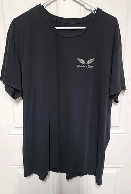 Camiseta Robin's Jean 3XL Negra M1403 Algodón Suave Ligero Alas Metálicas Foto 1 de 4