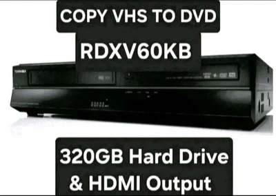 Toshiba RDXV60 Copy VHS to DVD Recorder HDMI 320GB Hard Drive Remote & Guide - Image 1 of 4