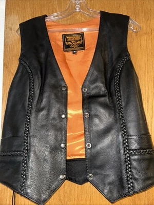 Chaleco Milwaukee Cuero Damas Negro Talla M Trenzado Cierre a Presión Ocultar Llevar Foto 1 de 4