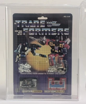 1984 Hasbro Transformers Ravage & Rumble AFA GRADED 75+ 80/75/85 Pre-Rub 1st Edi - Image 1 of 4