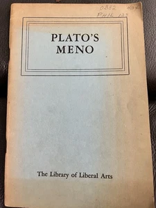 Plato’s Meno 1949 The Library Of Liberal Arts - Picture 1 of 1