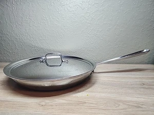 All Clad D3 12 inch Metal 3-ply Bonded Stainless Steel Fry Pan with Lid - Picture 1 of 15