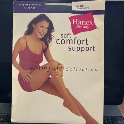 Pantimedias Hanes Her Way Support - The Comfort Collection Clásicas Azul Marino - CD - NUEVAS EN PAQUETE Foto 1 de 2