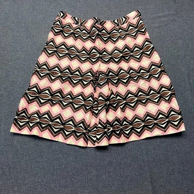 Falda para mujer Etcetera talla 2 rosa marrón estampado geométrico en zigzag mezcla de lino Foto 1 de 4