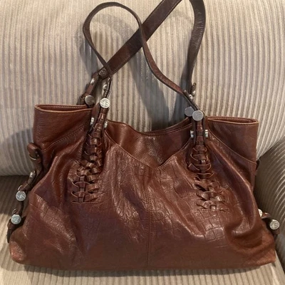 Bolso de Hombro B. Makowsky Cuero Marrón Hobo Slouch Suave Bolso de Mano Cartera Foto 1 de 4