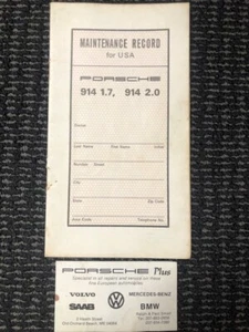 Porsche 914 1.7 2.0 1973 maintenance record w/ dealer stamp - Picture 1 of 4