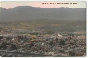 Bird's Eye View SANTA BARBARA, CA Hand-Colored 1910s Albertype Vintage Postcard - Picture 1 of 2