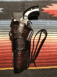 Western Drop Holster Floral LEFT HAND Fit Colt SAA 1873 Chiappa Pietta EMF 4.75" - Picture 1 of 6