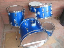 Cb-700 Drum Set Solid Blue, 5 Drums Total Good Used "Jazz Size" Drum Set !