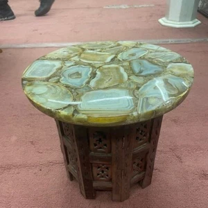 15"x15" Agate Console Table, Agate Dining Coffee Table, Agate Countertop Table - Picture 1 of 4