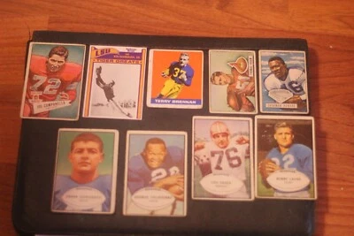 25 diff 1948 - 1958 年 Bowman/Topps 足球。 卡片,好用 VG/EX+,部分明星 — 第 1/4 张图片