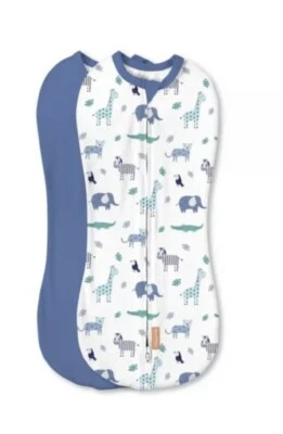 Pacote com 2 cápsulas de compressão Swaddleme estágio 1 com zíper recém-nascido 0-2m/5-12lbs 26 polegadas - Imagem 1 de 4